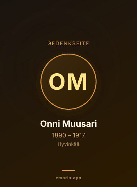 Gedenkportrait von Onni Muusari