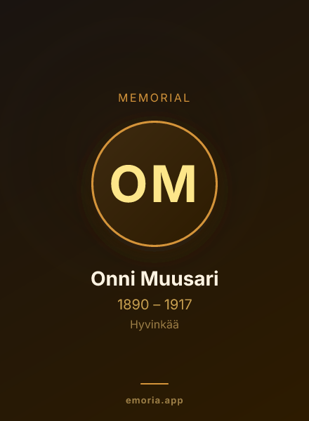 Memorial portrait of Onni Muusari