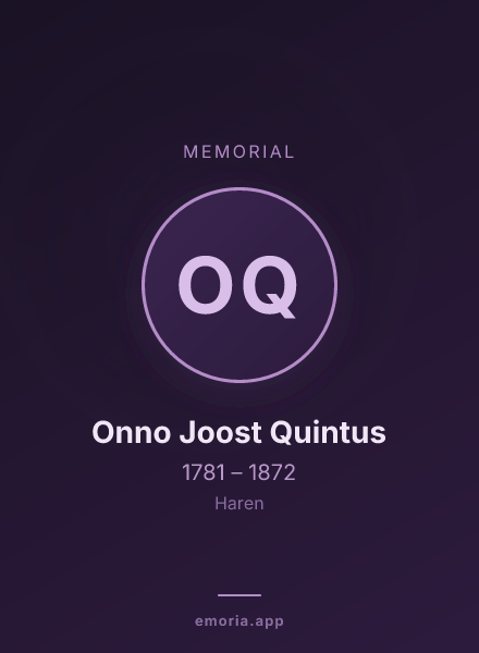 Memorial portrait of Onno Joost Quintus