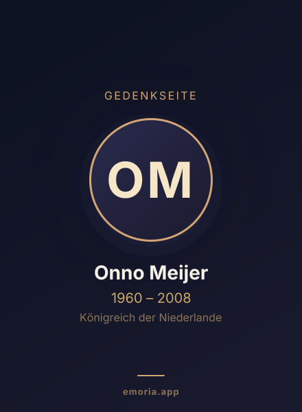 Gedenkportrait von Onno Meijer