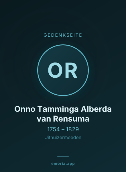 Gedenkportrait von Onno Tamminga Alberda van Rensuma