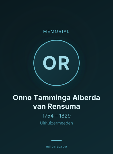 Memorial portrait of Onno Tamminga Alberda van Rensuma