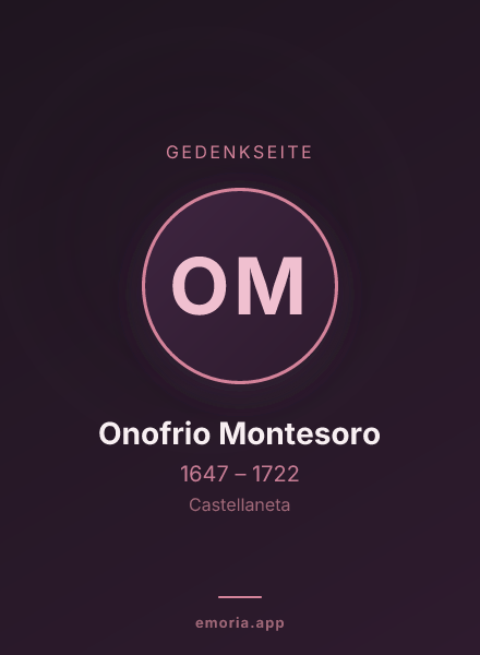 Gedenkportrait von Onofrio Montesoro