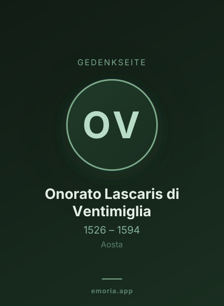 Gedenkportrait von Onorato Lascaris di Ventimiglia