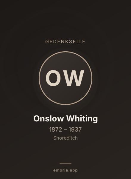 Gedenkportrait von Onslow Whiting