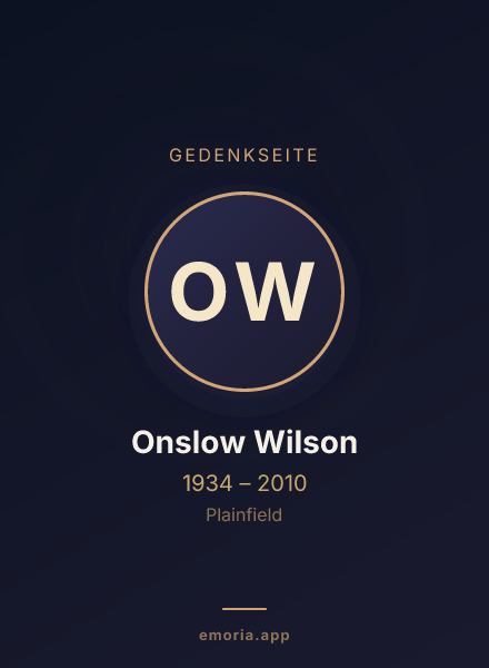 Gedenkportrait von Onslow Wilson