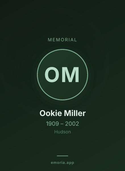 Memorial portrait of Ookie Miller