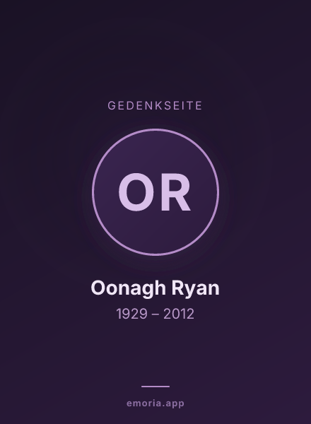 Gedenkportrait von Oonagh Ryan