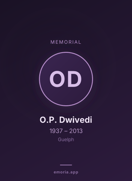 Memorial portrait of O.P. Dwivedi