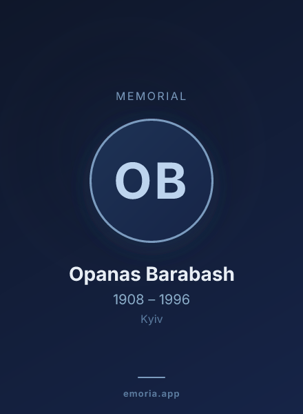 Memorial portrait of Opanas Barabash