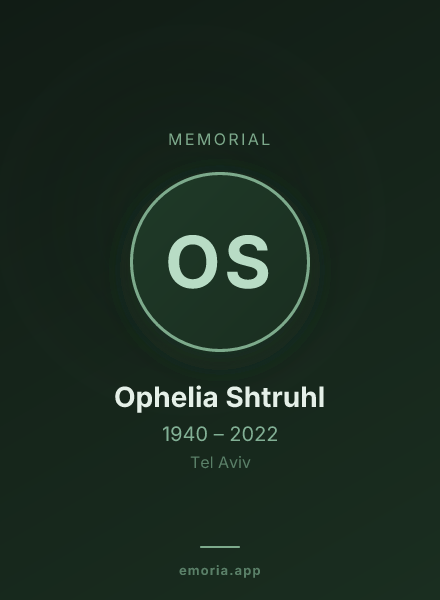 Memorial portrait of Ophelia Shtruhl