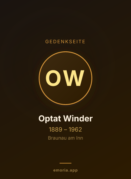 Gedenkportrait von Optat Winder