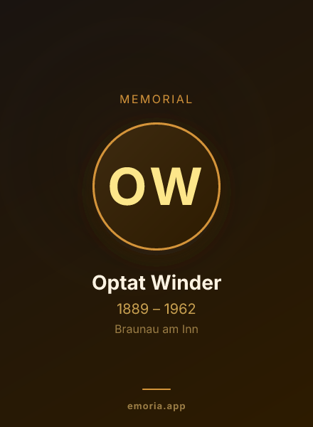 Memorial portrait of Optat Winder