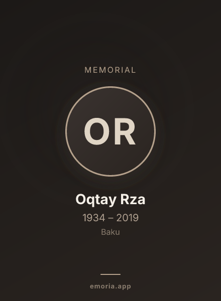 Memorial portrait of Oqtay Rza