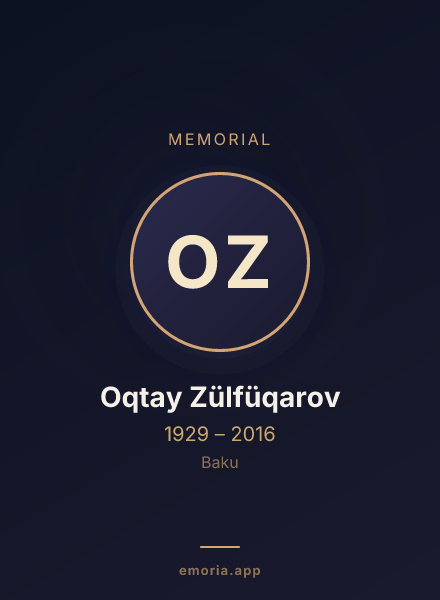 Memorial portrait of Oqtay Zülfüqarov