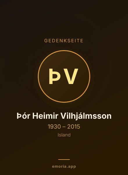 Gedenkportrait von Þór Heimir Vilhjálmsson
