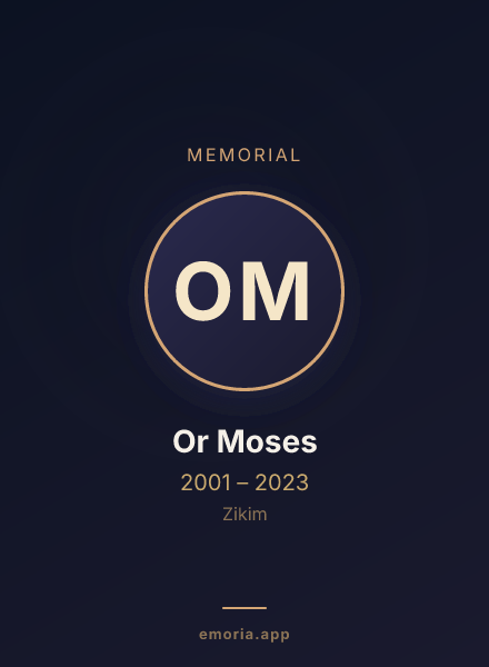 Memorial portrait of Or Moses