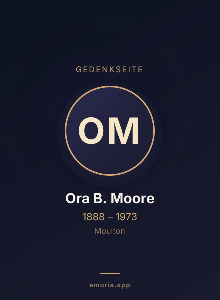 Gedenkportrait von Ora B. Moore