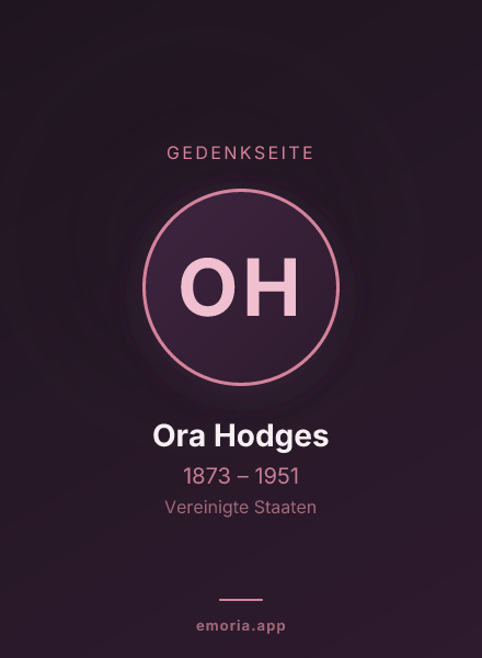 Gedenkportrait von Ora Hodges