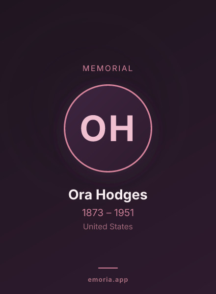 Memorial portrait of Ora Hodges