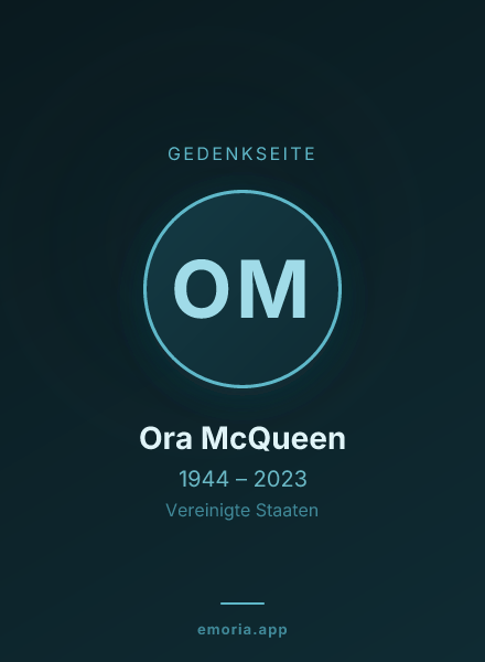 Gedenkportrait von Ora McQueen