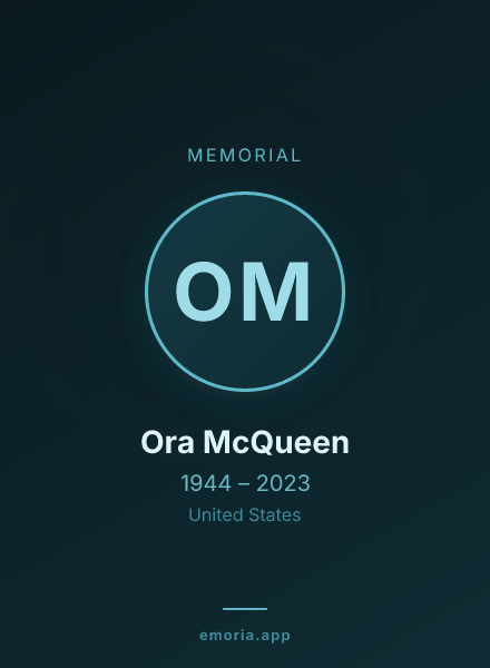 Memorial portrait of Ora McQueen