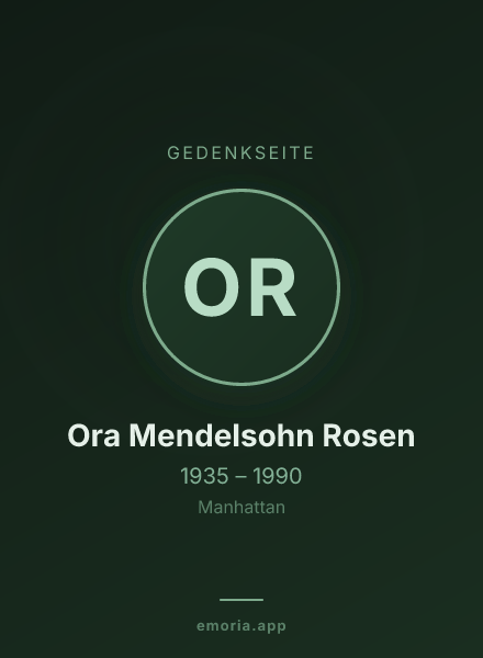 Gedenkportrait von Ora Mendelsohn Rosen
