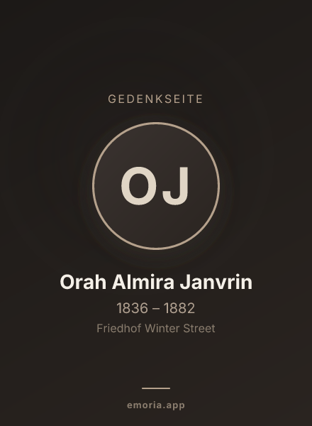 Gedenkportrait von Orah Almira Janvrin