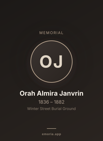 Memorial portrait of Orah Almira Janvrin
