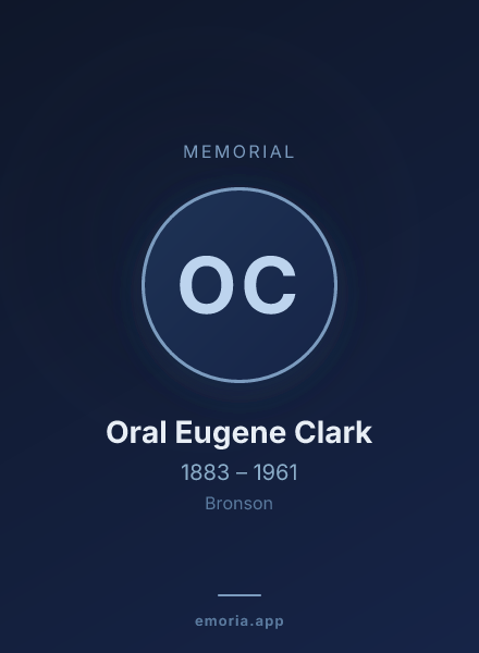 Memorial portrait of Oral Eugene Clark