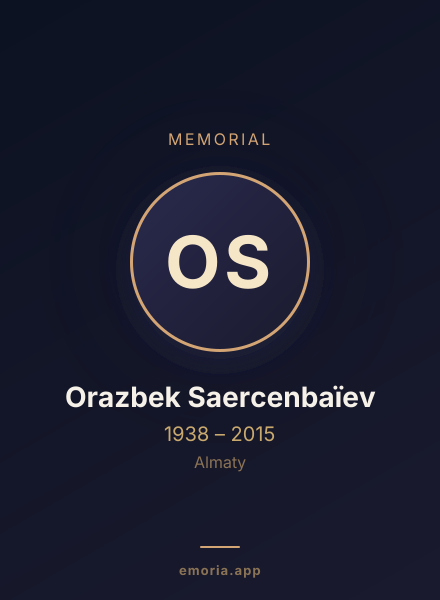 Memorial portrait of Orazbek Saercenbaïev