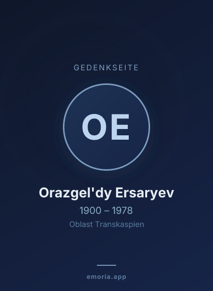 Gedenkportrait von Orazgel'dy Ersaryev