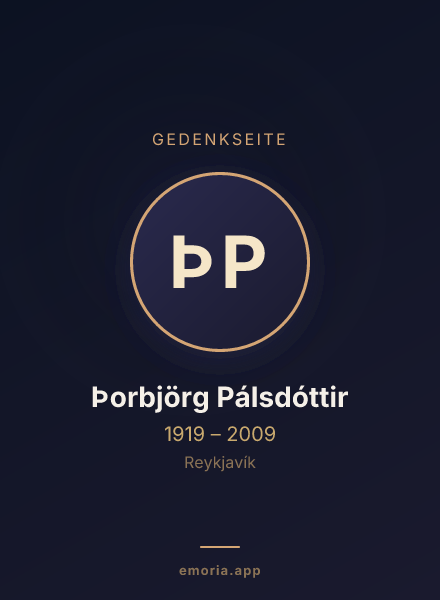 Gedenkportrait von Þorbjörg Pálsdóttir