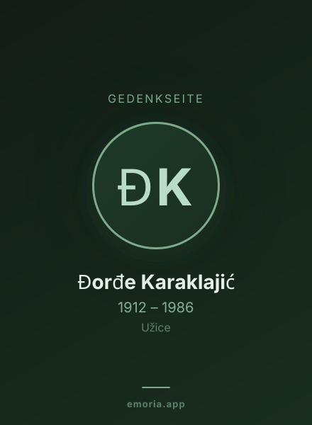 Gedenkportrait von Đorđe Karaklajić