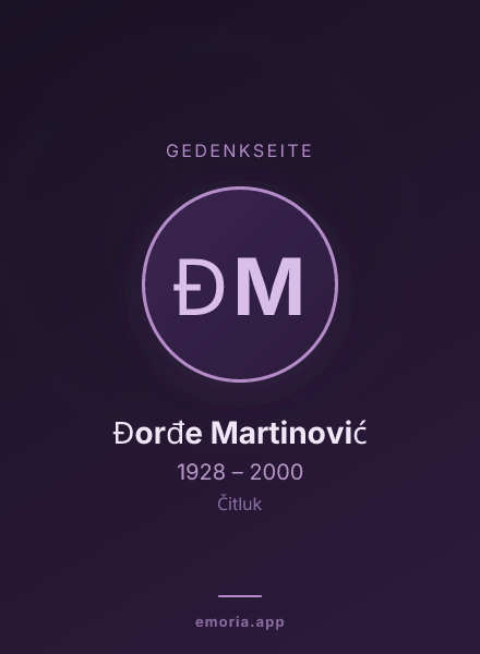 Gedenkportrait von Đorđe Martinović