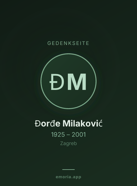 Gedenkportrait von Đorđe Milaković