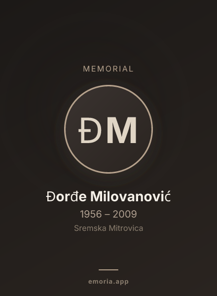 Memorial portrait of Đorđe Milovanović