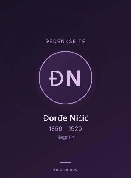 Gedenkportrait von Đorđe Ničić