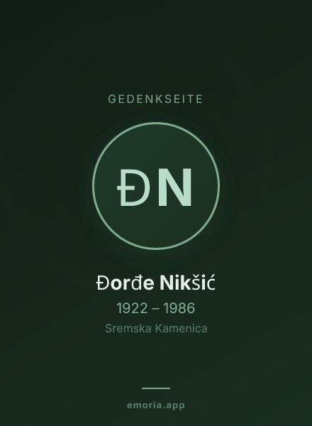 Gedenkportrait von Đorđe Nikšić