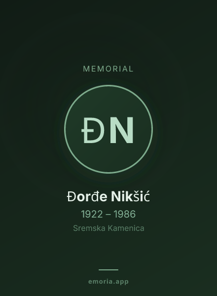 Memorial portrait of Đorđe Nikšić