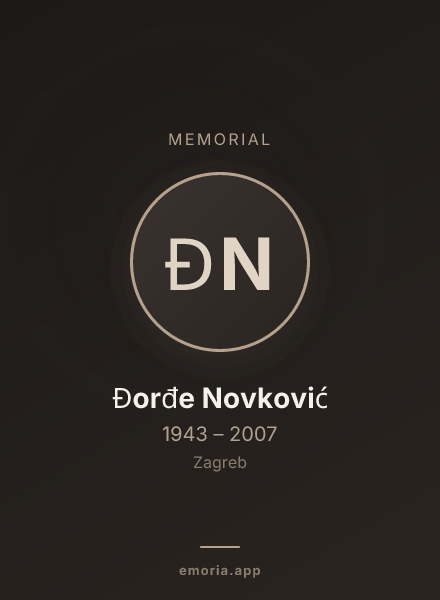Memorial portrait of Đorđe Novković