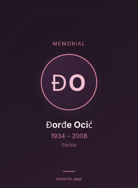 Memorial portrait of Đorđe Ocić