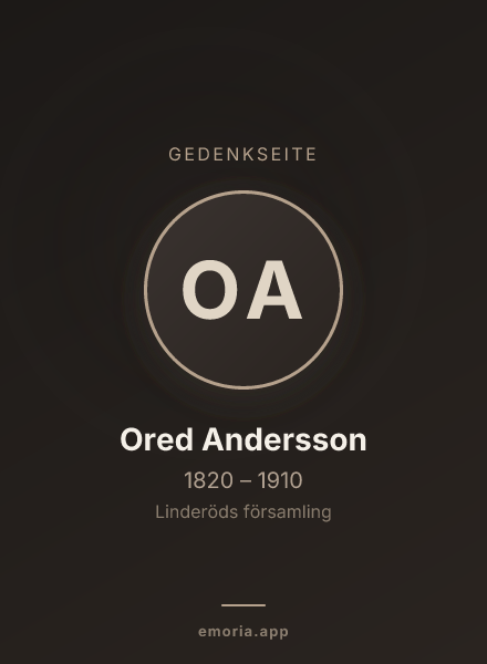 Gedenkportrait von Ored Andersson