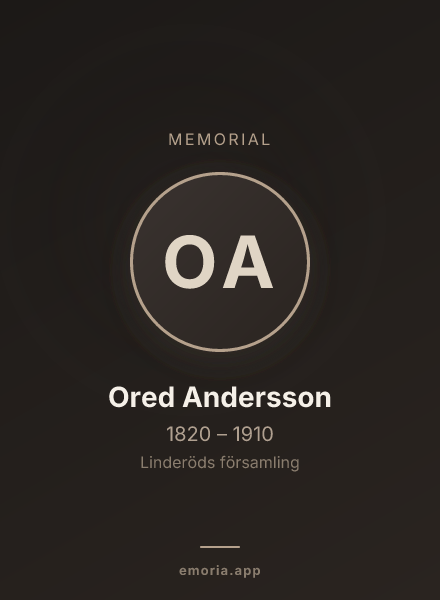 Memorial portrait of Ored Andersson