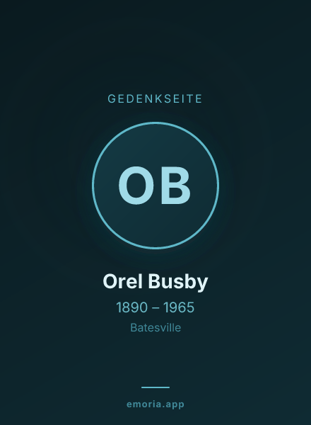 Gedenkportrait von Orel Busby