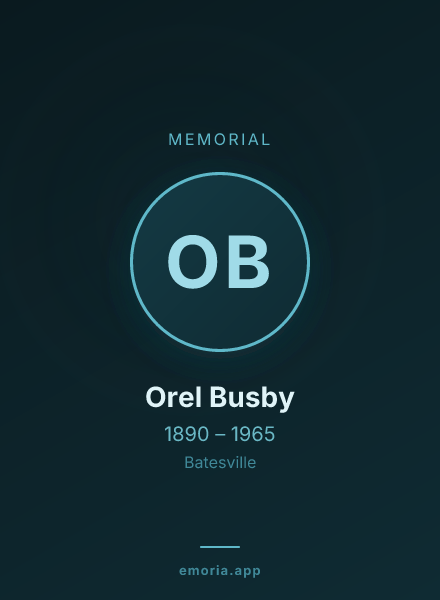 Memorial portrait of Orel Busby