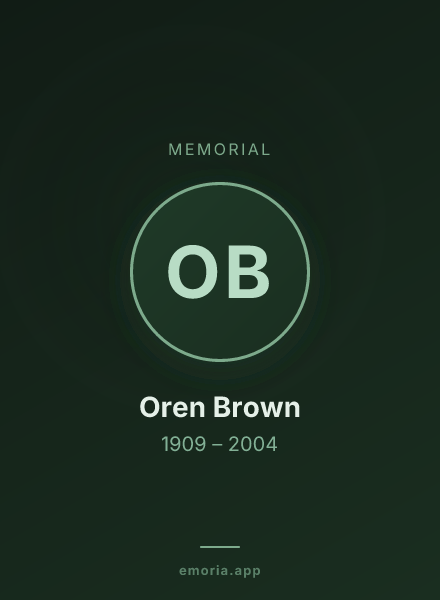 Memorial portrait of Oren Brown
