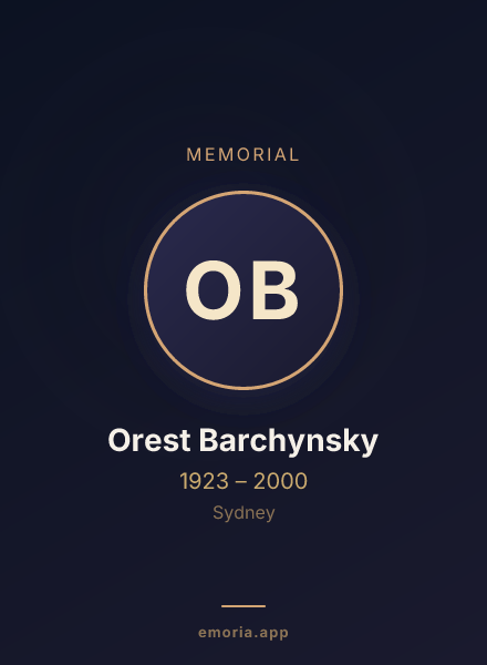 Memorial portrait of Orest Barchynsky