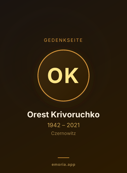 Gedenkportrait von Orest Krivoruchko