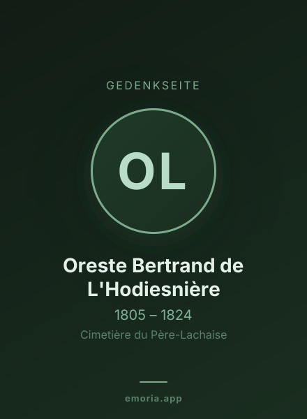 Gedenkportrait von Oreste Bertrand de L'Hodiesnière